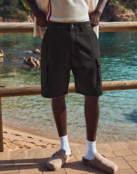 Bershka - Bermuda cargo ample - Noir - view 1