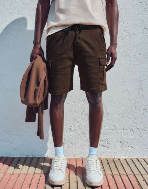 Bershka - Bermuda cargo classique - Marron, 2 de 4