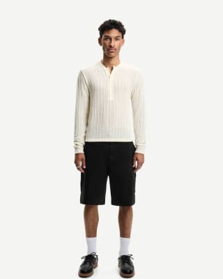 Bershka - Bermuda cargo - Noir