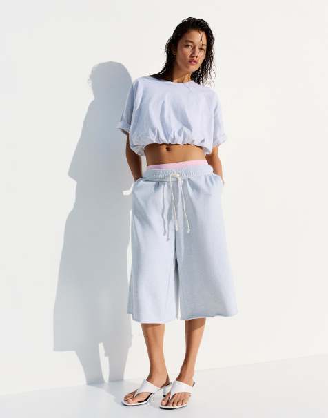 Bershka - Bermuda duveteux - Gris clair - view 1