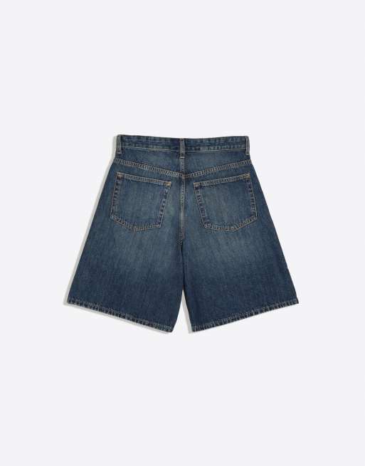 Bershka - Bermuda en jean à taille croisée - Bleu jean, 6 de 6