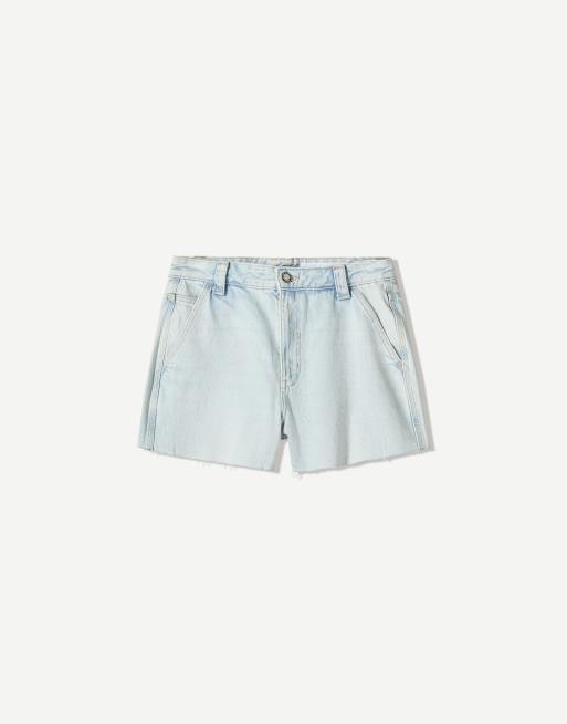 Bershka - Bermuda en jean coupe skateur - Bleu, 4 de 4