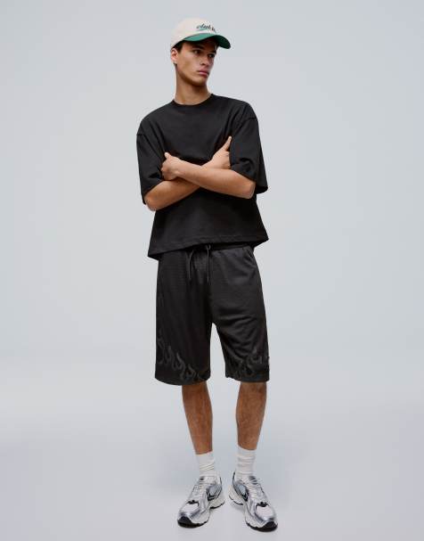 Bershka - Bermuda en tulle à imprimé - Noir - view 1