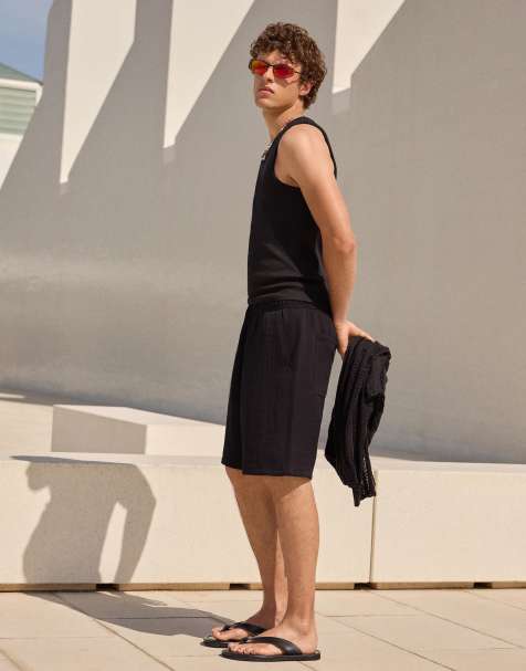 Bershka - Bermuda façon pantalon de jogging style champêtre - Noir - view 1
