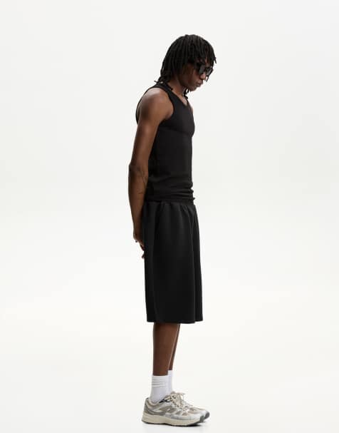 Bershka - Bermuda oversize effet néoprène - Noir - view 1