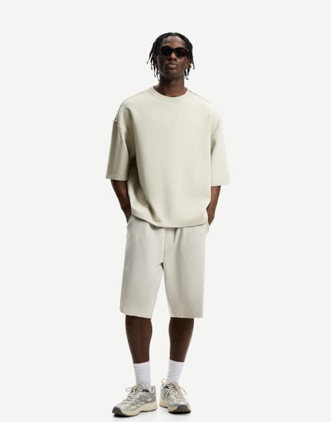 Bershka – Bermudashorts in Beige mit Taschen - view 1
