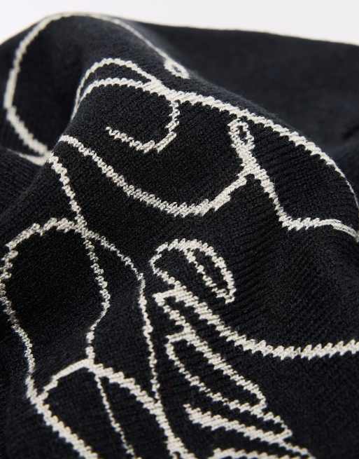 Bershka berretto lavorato a maglia nero, 2 di 4