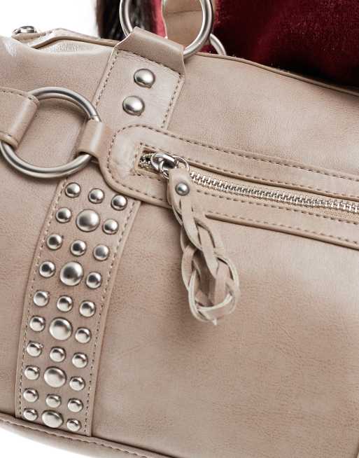 Bershka – Beżowa torebka miejsca z ćwiekami, 2 z 4