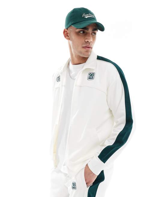 Bershka – Biała sportowa kurtka dresowa zapinana na suwak, część zestawu