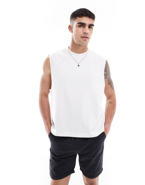Bershka – Biały podkoszulek w stylu roboczym - view 1