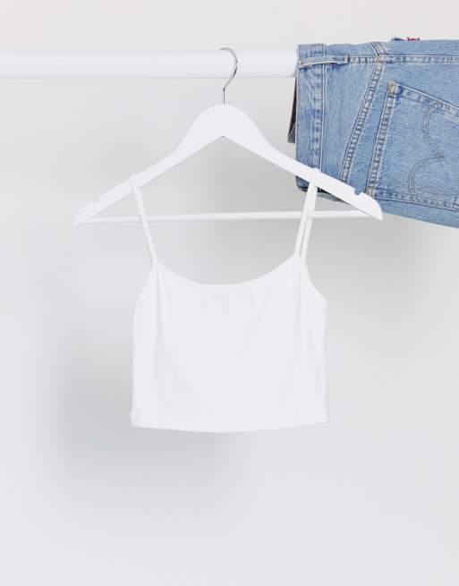 Bershka – Biały top na ramiączkach