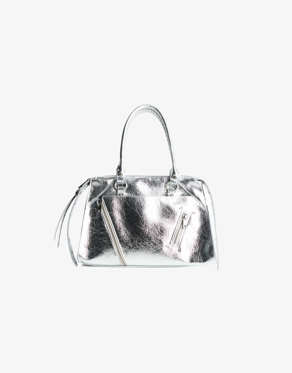 Bershka Biker bag in silver