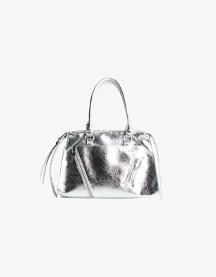Bershka - Biker - Tasche in Silber