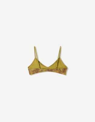 Bershka - Bikinioberteil aus Netzstoff in Grün