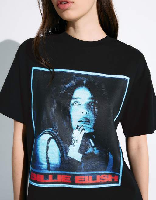 Bershka Billie eilish short sleeve print t-shirt in black | ASOS