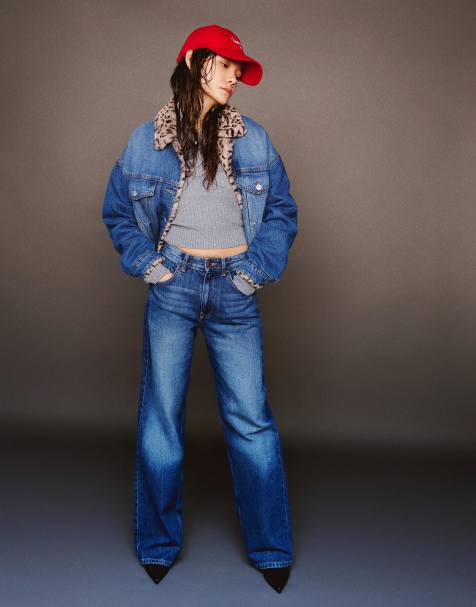 Bershka - Blå 90'er-jeans med brede ben - view 1