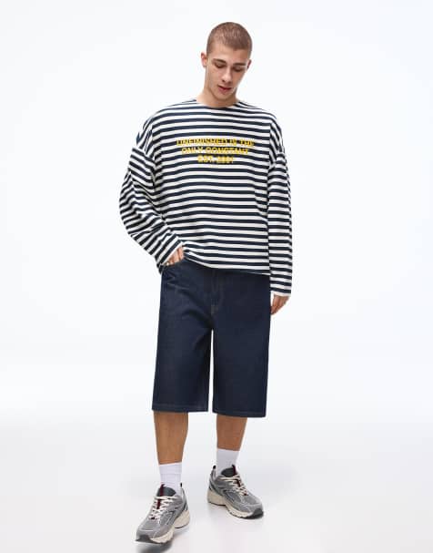 Bershka - Blå baggy bermudashorts i denim - view 1