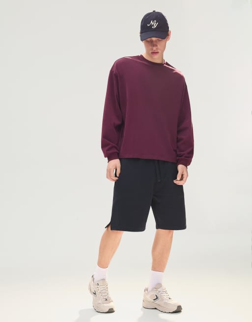 Bershka - Blå basis-bermudashorts i fleece, 2 af 4
