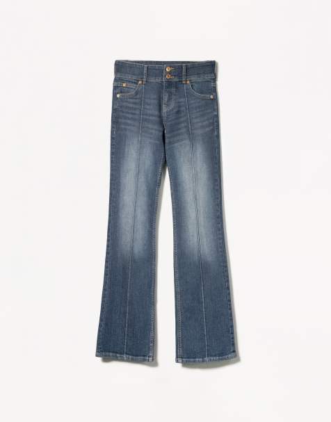 Bershka – Blå bootcut-jeans med låg midja - view 1