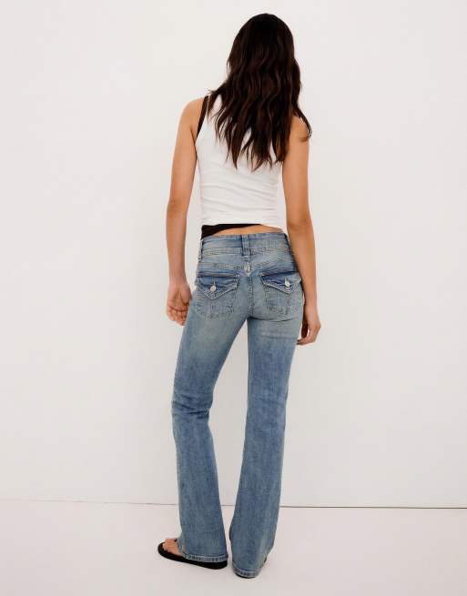 Bershka - Blå bootcut-jeans, 3 af 5