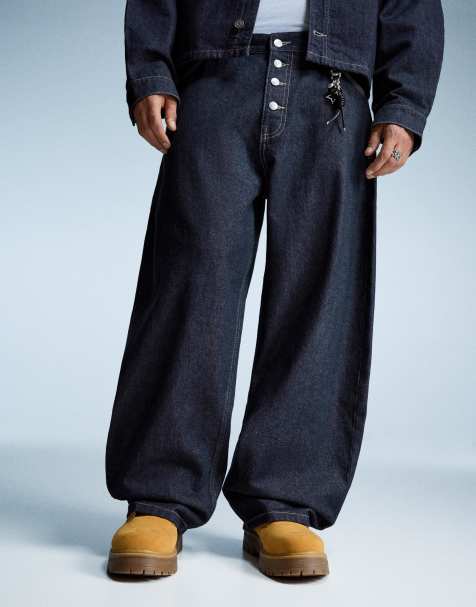 Bershka – Blå jeans med barrelben - view 1