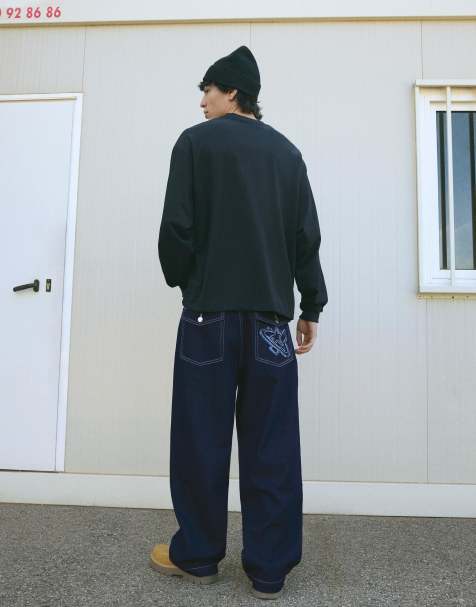 Bershka – Blå jeans med barrelben - view 1