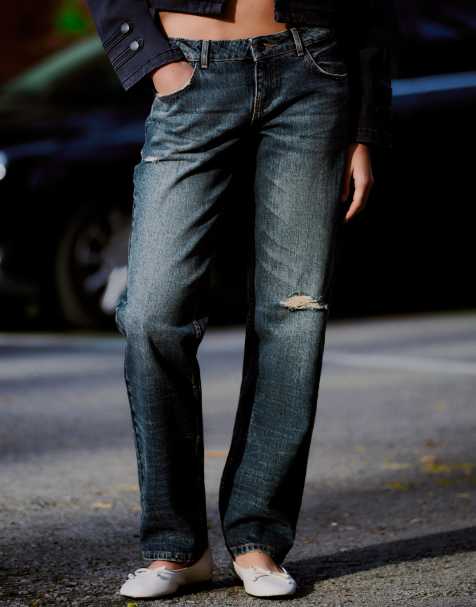 Bershka – Blå jeans med låg midja - view 1
