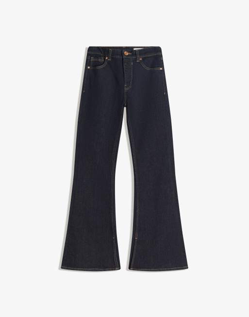 Bershka - Blå jeans med svaj og slidser i benene, 4 af 4