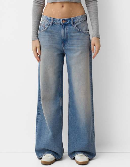 Bershka – Blå jeans med vida ben, 2 av 4