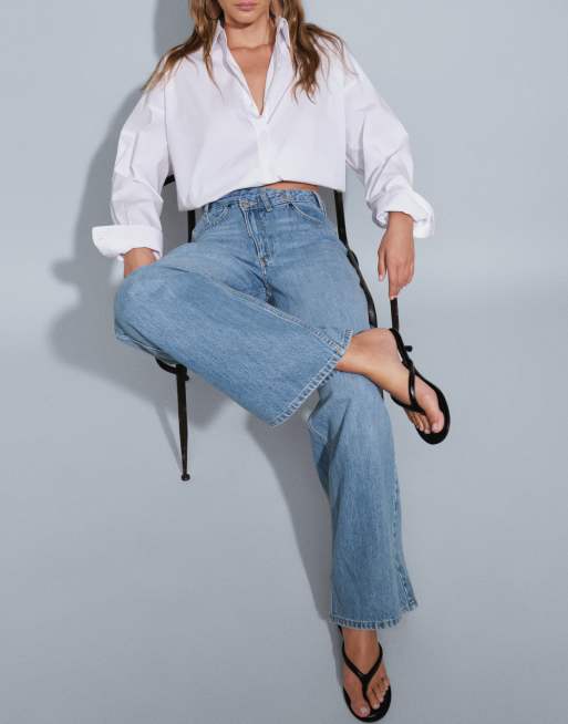 Bershka – Blå jeans med vida ben, 2 av 5