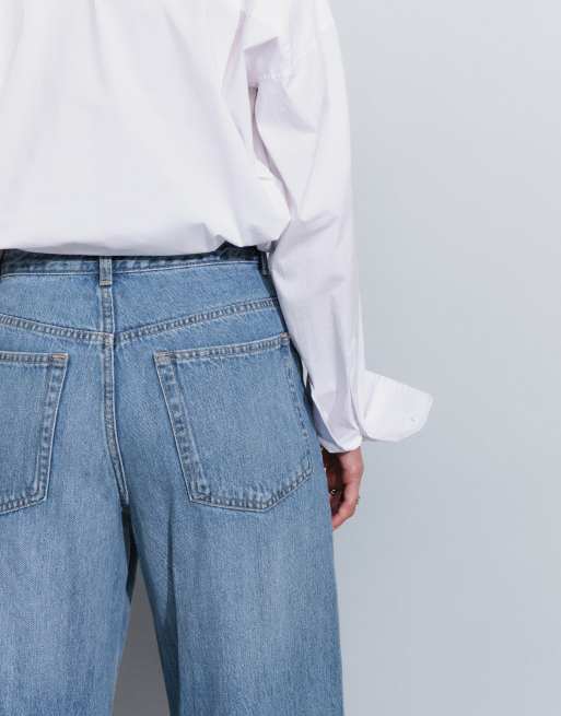 Bershka – Blå jeans med vida ben, 4 av 5