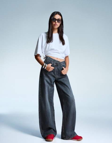 Bershka – Blå jeans med vida ben - view 1