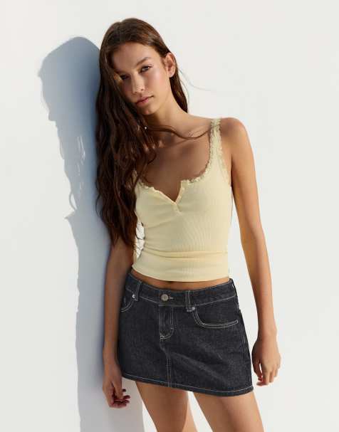 Bershka - Blå mininederdel i denim - view 1