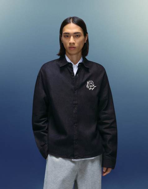 Bershka - Blå og oversized denimskjorte - view 1