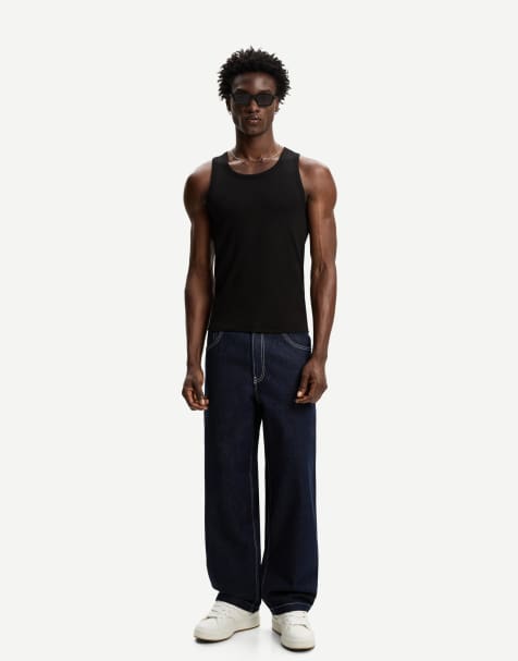 Bershka - Blå og super baggy jeans - view 1