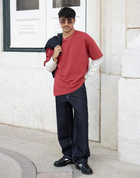 Bershka - Blå og super baggy jeans - view 1