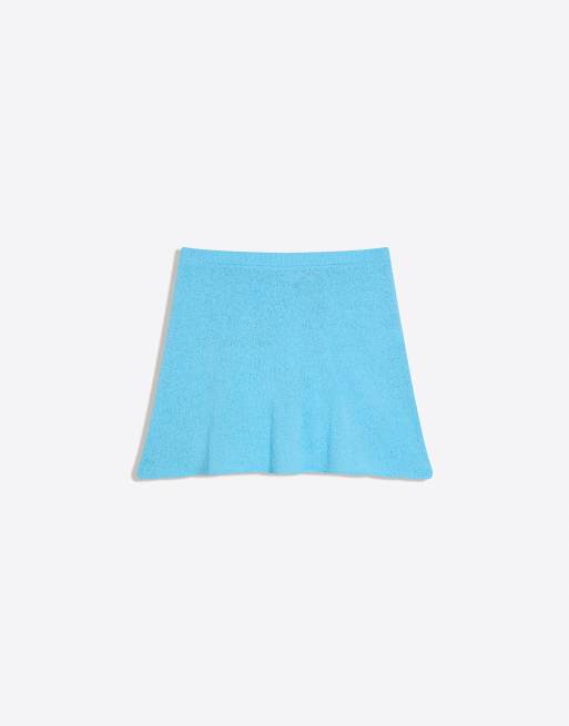 Bershka - Blå rustik mininederdel, 3 af 4