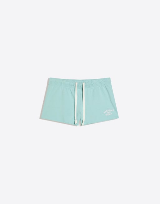 Bershka – Blå shorts i fleece med broderi, 3 av 3