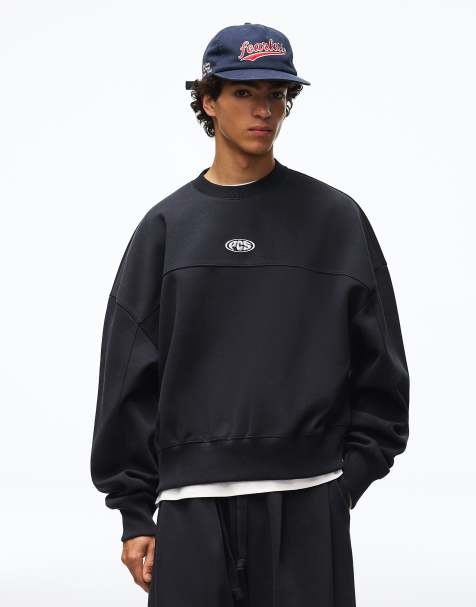 Bershka - Blå sweatshirt med rund hals og firkantet pasform - view 1