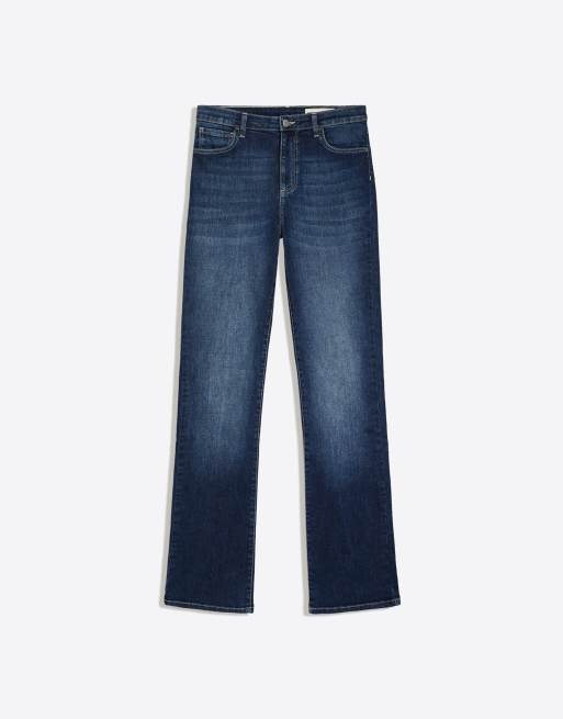 Bershka – Blå, utsvängda jeans, 4 av 4