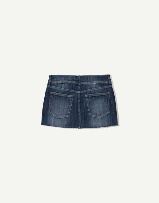 Bershka - Blåt mini-skort i denim