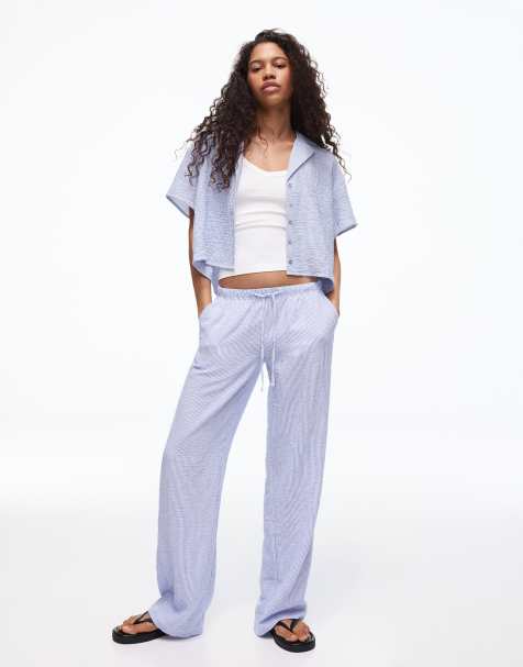 Bershka – Blått, rustikt set i linnemix - view 1