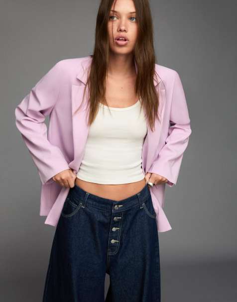 Bershka - Blazer avec bretelles au dos - Rose - view 1
