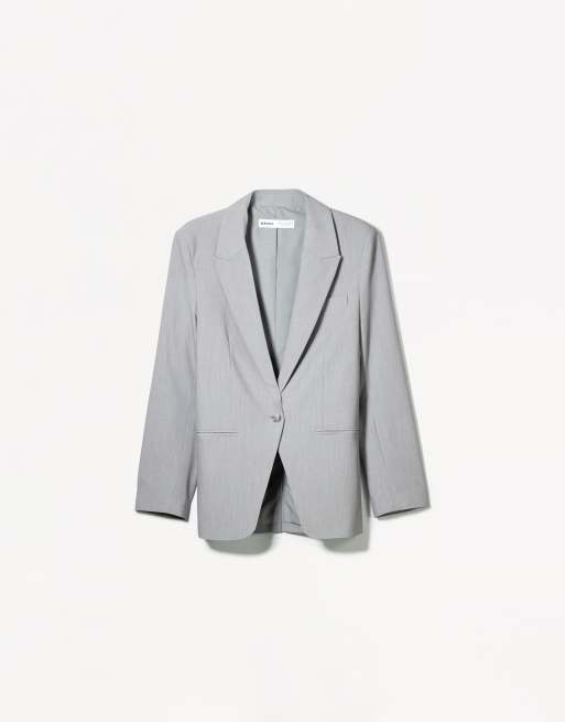 Bershka - Blazer boutonné - Gris, 4 de 4