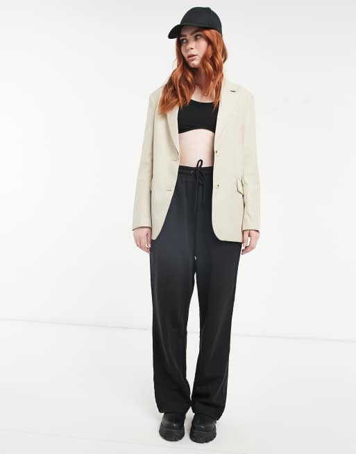 Bershka - Blazer dad fit oversize color sabbia