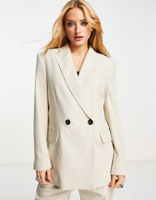 Bershka Blazer d ensemble oversize Taupe