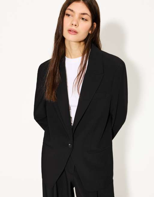 Bershka blazer in black - BLACK