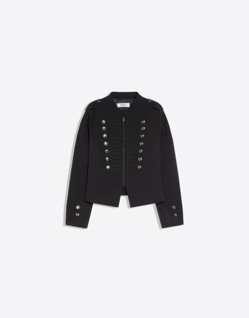 Bershka Blazer mit Knopfdetail in Schwarz, 5 von 5
