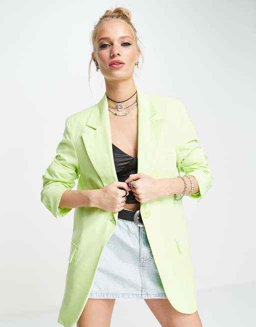 Bershka Blazer oversize Citron vert