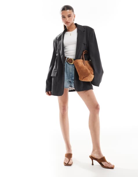 Bershka - Blazer oversize grigio scuro - view 1